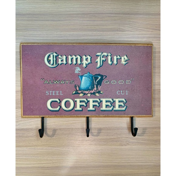 Unknown Other - Vintage inspired Campfire Coffee wall rack hooks